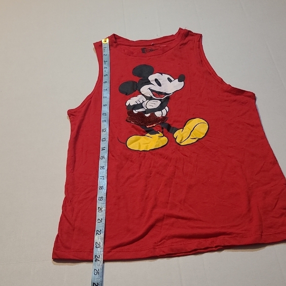 Disney Womens Red Tank Top with Mickey Mouse Graphic Sequin Accents Size XS NWT - Picture 7 of 9